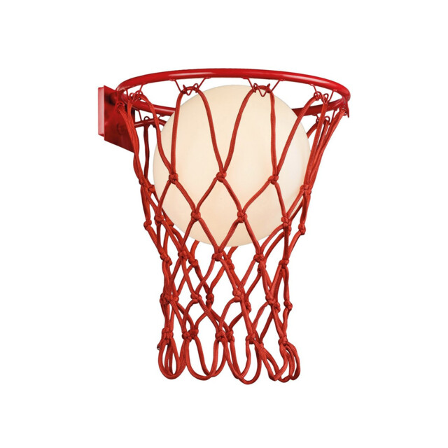 Basketball Wall Lamp, 1 x E27, Matt Red - image 1