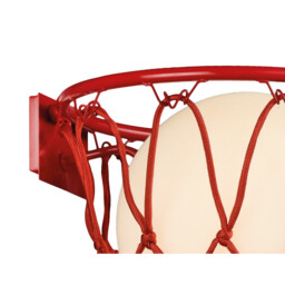 Basketball Wall Lamp, 1 x E27, Matt Red - thumbnail 3