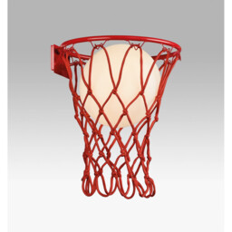 Basketball Wall Lamp, 1 x E27, Matt Red - thumbnail 2