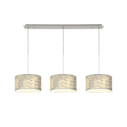 Baymont Polished Chrome 3 Light E27 Linear Pendant With 30cm x 17cm Silver Leaf Shade 2m - thumbnail 1