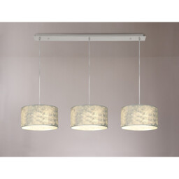 Baymont Polished Chrome 3 Light E27 Linear Pendant With 30cm x 17cm Silver Leaf Shade 2m - thumbnail 2