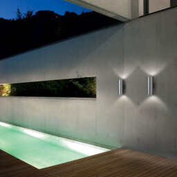 Gun  2 Light Outdoor Large Up Down Wall Light Aluminium, Putty IP54, E27 - thumbnail 2