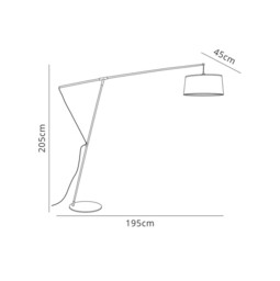 Nordica Arch Floor Lamp E27 with Black Shade, Black, Polished Chrome - thumbnail 2