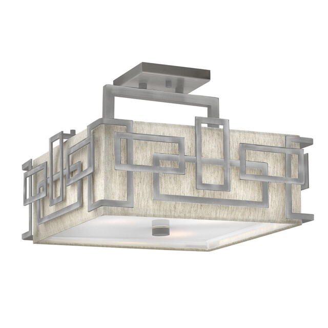 Lanza 3 Light Semi Flush Mount Ceiling Light Nickel, E27 - image 1