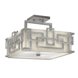 Lanza 3 Light Semi Flush Mount Ceiling Light Nickel, E27 - thumbnail 1