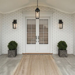 Quoizel Buckley Medium Outdoor Wall Lantern Classic Matt Black, Brass Accent IP44 1x E27 - thumbnail 2