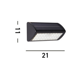 Solar LED Wall Light with PIR Sensor Black - thumbnail 5