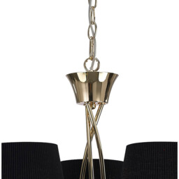 Mara Pendant 3 Light E14, French Gold With Black Shades - thumbnail 5