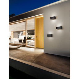Twin 2 Light Outdoor Up Down Wall Lamp Dark Grey Aluminium LED 2x5W 600Lm 3000K Rotation 0-90o IP54 - thumbnail 2