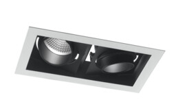 APOLLO LED 2 Light Recessed Adjustable Downlight Black 7200lm 3000K 35.5x18.8x12cm