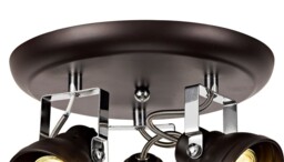 Laurens Adjustable Round Spotlight, 3 x GU10 (Max 10W LED), Oiled Bronze, Polished Chrome - thumbnail 5
