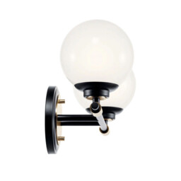 Kichler Benno Bathroom Wall Lamp Contemporary Black, Champagne Bronze 3000K IP44 2x G9 - thumbnail 2