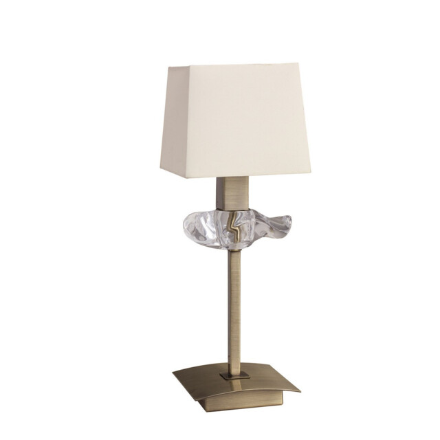 Akira Table Lamp 1 Light E14, Antique Brass With Cream Shade - image 1