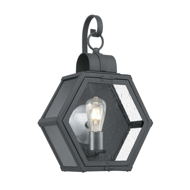Quoizel Heath Outdoor Wall Lantern Mottled Black, IP44 - image 1