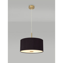 Baymont Antique Brass 5 Light E27 Single Pendant With 40cm x 18cm Dual Faux Silk Shade, Black/Green Olive - thumbnail 2