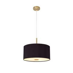 Baymont Antique Brass 5 Light E27 Single Pendant With 40cm x 18cm Dual Faux Silk Shade, Black/Green Olive - thumbnail 5