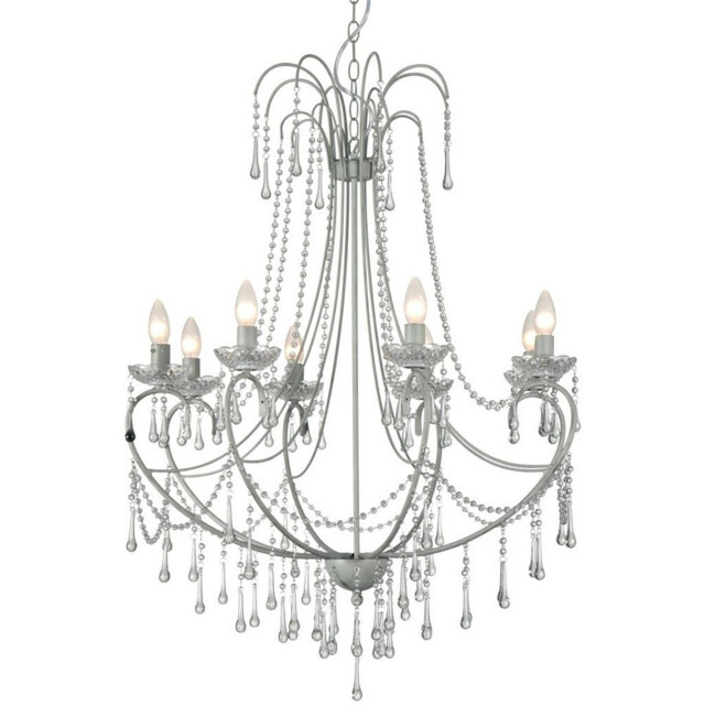 Romance 8 Light Multi Arm Chandeliers Gray