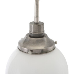 Bamako 20cm Globe Wall Light, Antique Silver, Opal Glass - thumbnail 5