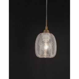 Vario Dome Pendant Ceiling Light Clear Glass, Satin Gold Metal LED E27