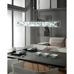 Euphoria Linear Pendant 2 Light T5, Polished Chrome, Opal White Glass, NOT LED, CFL Compatible - thumbnail 2