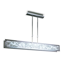 Euphoria Linear Pendant 2 Light T5, Polished Chrome, Opal White Glass, NOT LED, CFL Compatible