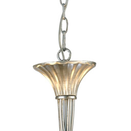 Paola Pendant 70cm Round, 5 x E14 (Max 40W), Silver Painting, Cream Shades - thumbnail 5