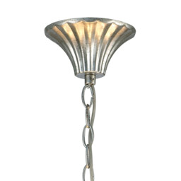 Paola Pendant 70cm Round, 5 x E14 (Max 40W), Silver Painting, Cream Shades - thumbnail 3