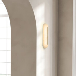 Liora 14W Integrated Led Wall Lamp Brass-Natural Alabaster LED 3000K Dimmable - thumbnail 2