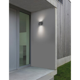 Como 2 Light Outdoor Up Down Wall Lamp Dark Grey Aluminium Glass LED 2x3W 510Lm 3000K IP54 - thumbnail 2