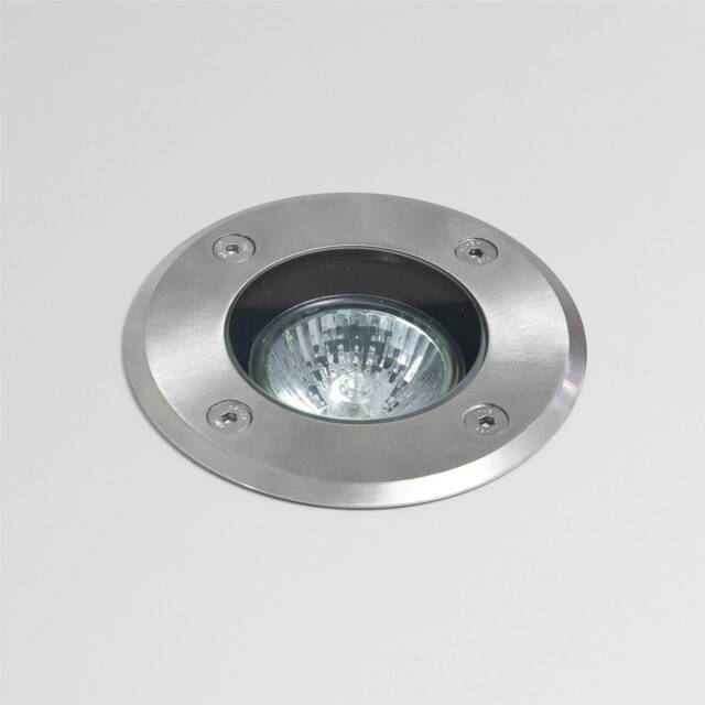 Gramos Round 1 Light Outdoor Recessed Floor & Decking Light Stainless Steel IP65, GU10