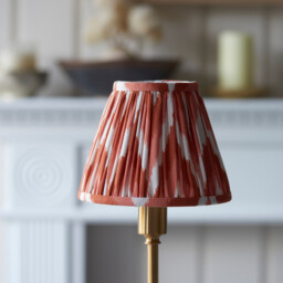 Burley Rechargeable Brushed Aged Brass Plate Table Lamp with Apricot Orange Fabric Zigzag Shade 16cm Integrated LED - thumbnail 5