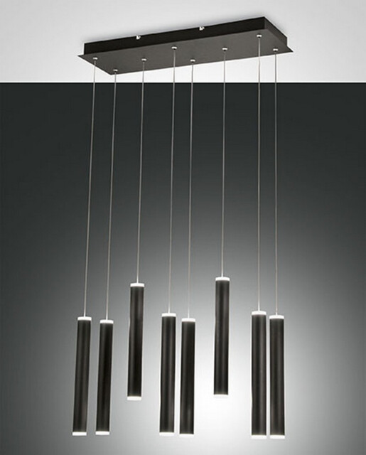 Prado LED Cluster Pendant Ceiling Light Black Glass - image 1