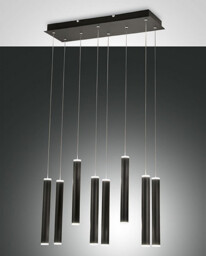 Prado LED Cluster Pendant Ceiling Light Black Glass - thumbnail 1