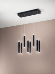 Prado LED Cluster Pendant Ceiling Light Black Glass - thumbnail 2
