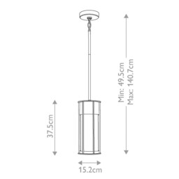 Camillo 1 Light Outdoor Pendant Painted Natural Brass IP44 - thumbnail 2