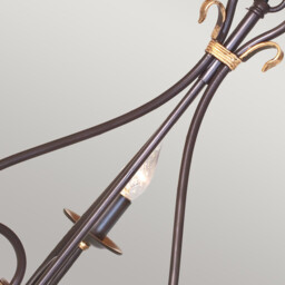 Windermere Multi Arm Chandelier 3 Light Rust, Gold Finish - Shades Not Included, E14 - thumbnail 3