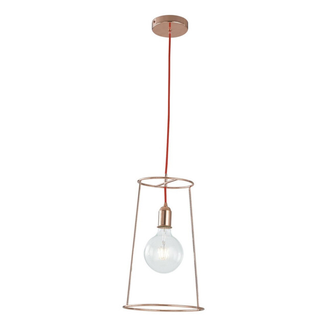 FRIDA Wire Frame Pendant Ceiling Light Pink Gold 25x42.5cm - image 1