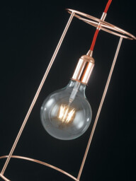 FRIDA Wire Frame Pendant Ceiling Light Pink Gold 25x42.5cm - thumbnail 2