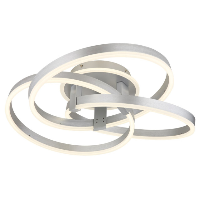 Herwig Integrated LED Semi Flush Ceiling Light Aluminium Brushed LED Dimmable 2700-6000K Remote Control - image 1
