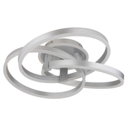 Herwig Integrated LED Semi Flush Ceiling Light Aluminium Brushed LED Dimmable 2700-6000K Remote Control - thumbnail 2