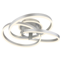 Herwig Integrated LED Semi Flush Ceiling Light Aluminium Brushed LED Dimmable 2700-6000K Remote Control