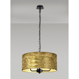 Banyan 3 Light Multi Arm Pendant With 50cm x 20cm Gold Leaf Shade Matt Black/Gold Leaf - thumbnail 2