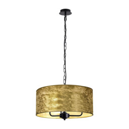 Banyan 3 Light Multi Arm Pendant With 50cm x 20cm Gold Leaf Shade Matt Black/Gold Leaf - thumbnail 1
