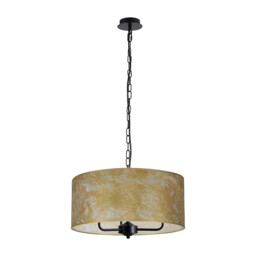 Banyan 3 Light Multi Arm Pendant With 50cm x 20cm Gold Leaf Shade Matt Black/Gold Leaf - thumbnail 5