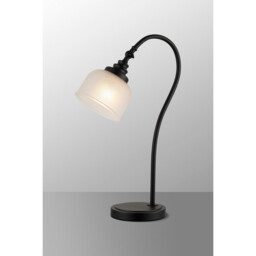 DeRuyter Table Lamp 1 Light E27 Satin Black/Frosted Glass - thumbnail 3