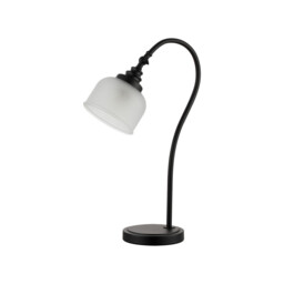 DeRuyter Table Lamp 1 Light E27 Satin Black/Frosted Glass - thumbnail 5