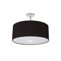 Baymont Polished Chrome 3 Light E27 Semi Flush With 50cm x 20cm Faux Silk Shade, Black/White Laminate - thumbnail 5