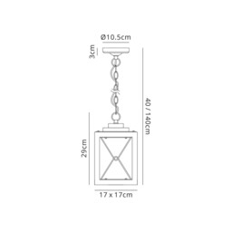 Clarendon Pendant, 1 x E27, Wood Effect & Black, Clear Glass, IP54, 2yrs Warranty - thumbnail 2