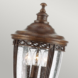 English Bridle 3 Light Medium Outdoor Bollard Light British Bronze IP44, E14 - thumbnail 2