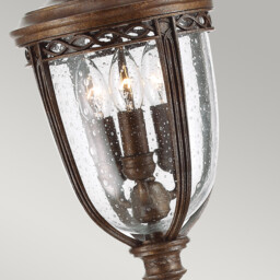 English Bridle 3 Light Medium Outdoor Bollard Light British Bronze IP44, E14 - thumbnail 3
